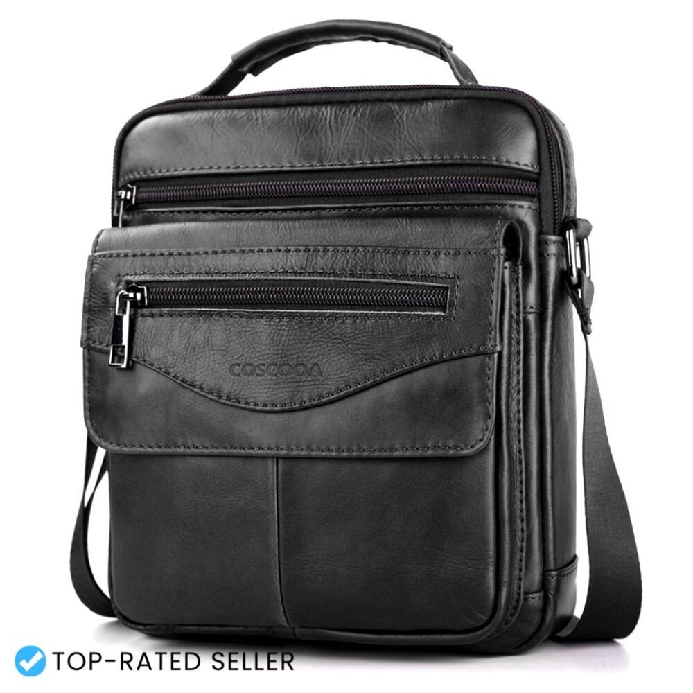 Genuine Leather Messenger Bag Crossbody Satchel Travel Shoulder Bag